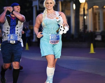 Vestido acampanado sin mangas inspirado en Elsa para mujer