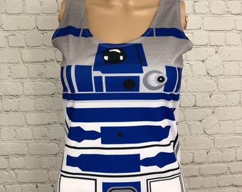 Camiseta sin mangas inspirada en R2D2 para mujer