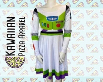 Buzz Lightyear  Inspired Long Sleeve Skater Dress