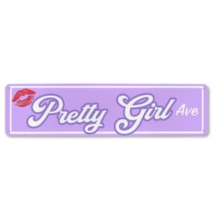 Plaque de rue en métal Pretty Girl Avenue 16 x 4 po