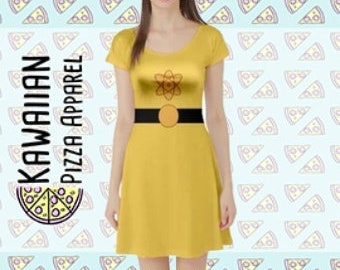 Powerline  Inspired Short Sleeve Skater Dress