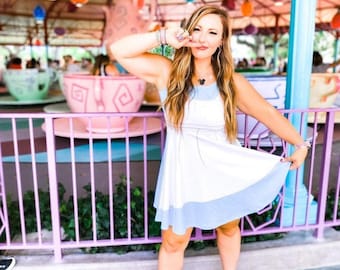 Women's Alice Inspired Sleeveless Flare Dress