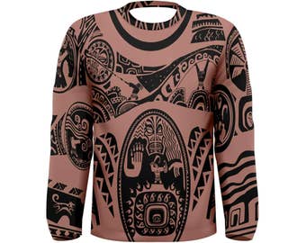 Men&#39;s Maui Moana (NO NECKLACE) Inspired Long Sleeve Shirt