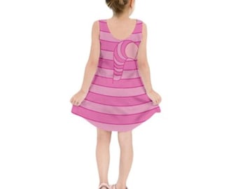Kid's Cheshire Cat Inspired Sleeveless Dress