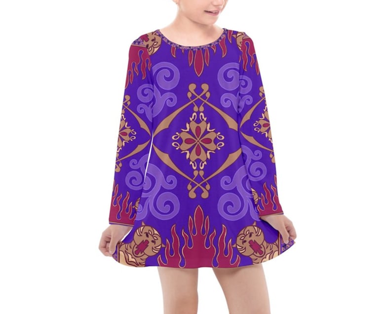 Kid/'s Magic Carpet Aladdin Inspired Long Sleeve Dress