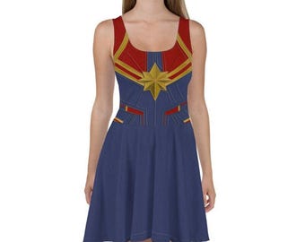 Women's Capt. Danvers Inspired Skater Dress