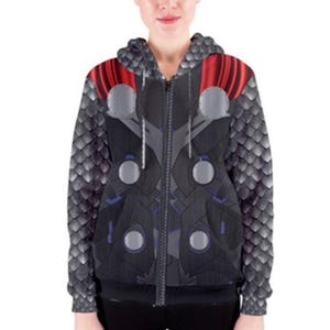Unisex Thor inspiriert Reißverschluss Hoodie