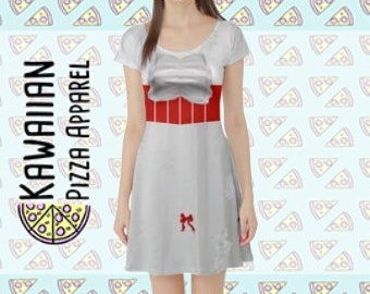 Mary Poppins Inspired Short Sleeve Skater Dress