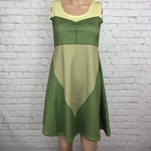 Women&#39;s Green Bimbette  Inspired Sleeveless Flare Dress