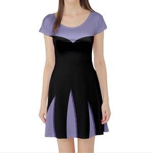 Ursula (No Necklace) Inspired Short Sleeve Flare Dress