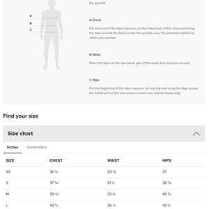 the body measurement guide for men