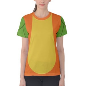 Women&#39;s Orange Bird Inspired Short Sleeve Shirt