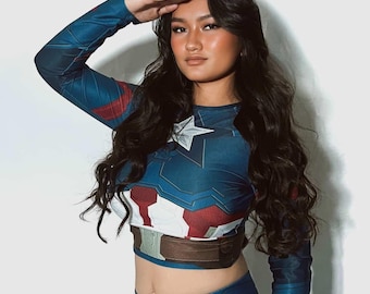 Women's Cap Inspired Recycled long-sleeve crop top