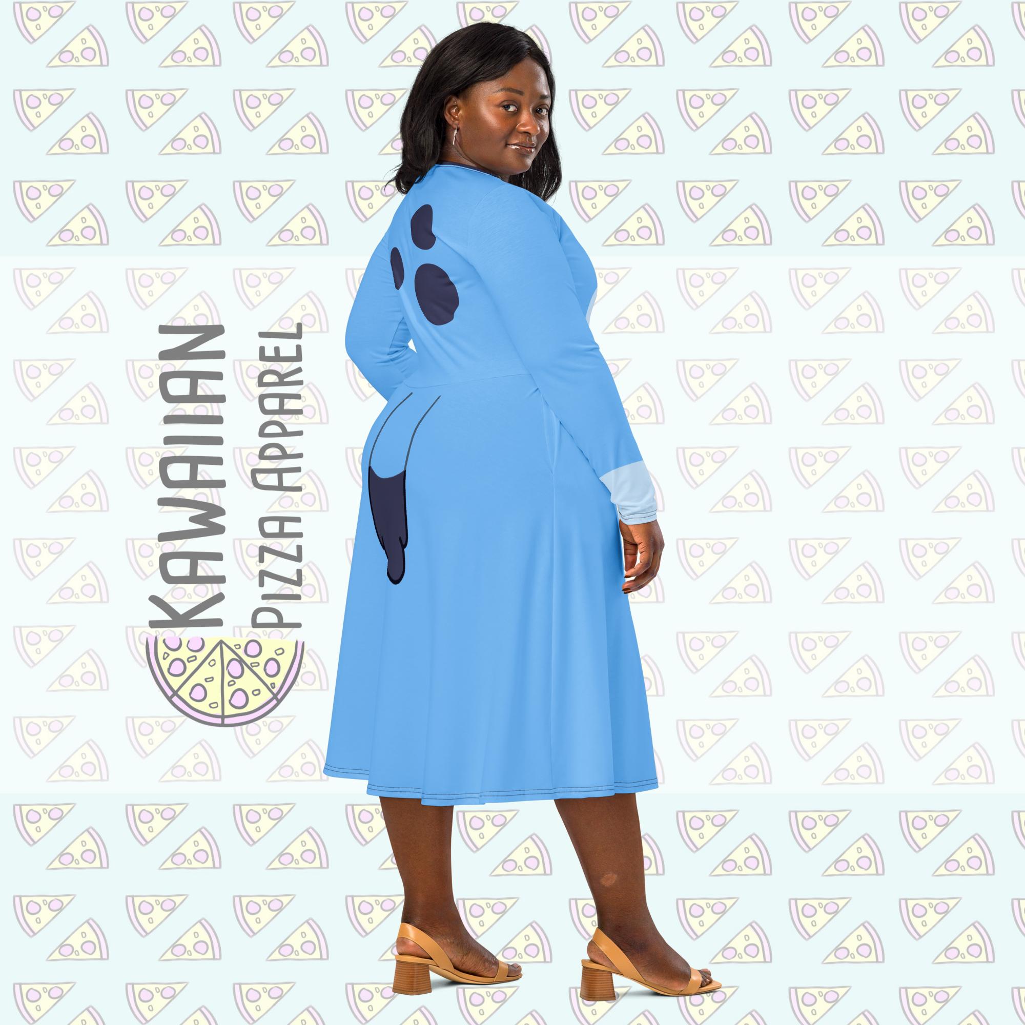 knee length dresses for ladies Bluey Heart Dog Girls Twirl Dress - Flutter Sleeves