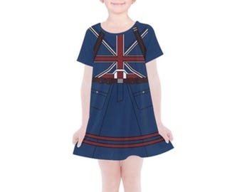 Kid's Captain Carter Inspired Short Sleeve Dress