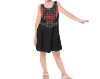 Kid's Miles Morales Inspired Sleeveless Dress