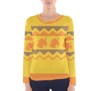 Women&#39;s Tom Nook Inspired Long Sleeve V-Neck Shirt