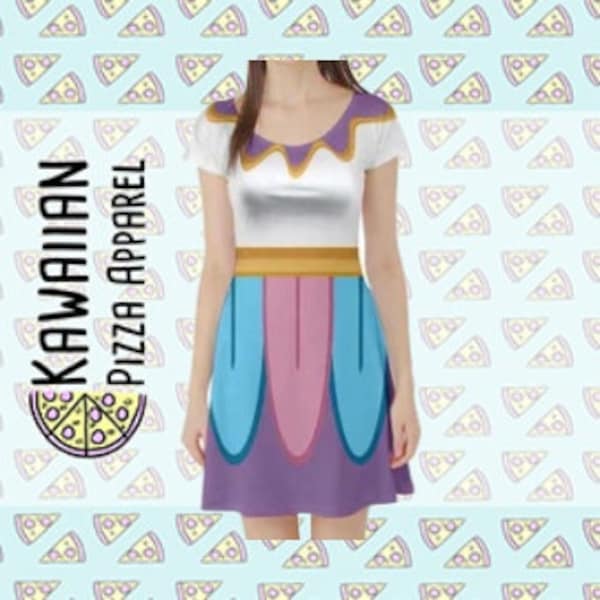 Mrs. Potts  Inspired Short Sleeve Skater Dress