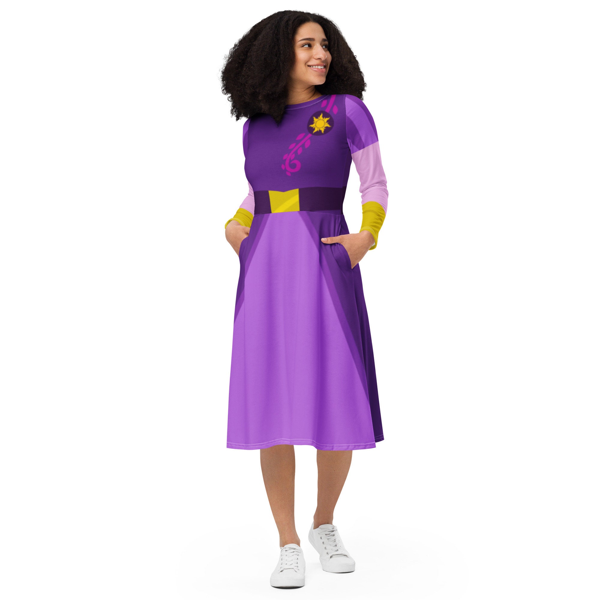 long sleeve rapunzel dress Disney Princess Rapunzel Long Sleeve Play Dress Halloween Costume 6-8 Purple
