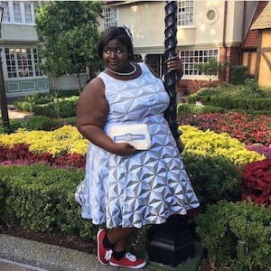 Women&#39;s Epcot Spaceship Earth Inspired Skater Dress