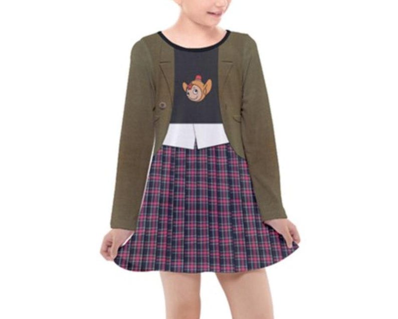 Kid's Margo Despicable Me Inspired Long Sleeve Dress afbeelding 4