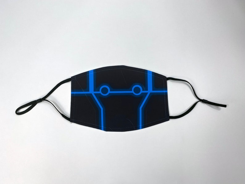 Tron Legacy Inspired Face Mask With Filter Pocket Etsy