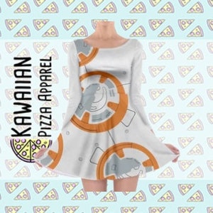 BB-8   Inspired Long Sleeve Skater Dress