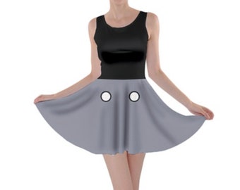 Vestido feminino estilo patinadora inspirado em Steamboat Willie