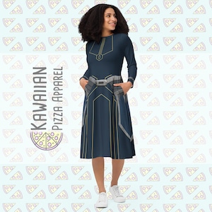 Women&#39;s Mandalore Ahsoka Inspired All-over print long sleeve midi dress
