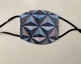 SAMPLE SALE Spaceship Earth Epcot Inspired Face Mask with Filter Pocket