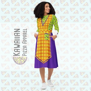 Women&#39;s Not So Scary Halloween Cast Member All-over print long sleeve midi dress