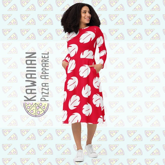 lilo knit dress Women's Inspired All-over Print Long Sleeve Midi lilo and stitch lilo dress
