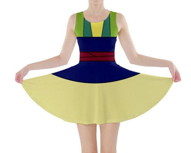 Women's Green Mulan Inspired Skater Dress - Etsy