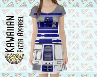 R2D2   Inspired Short Sleeve Skater Dress