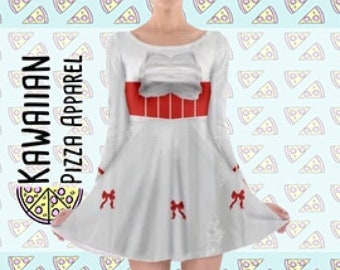 Mary Poppins Inspired Long Sleeve Skater Dress