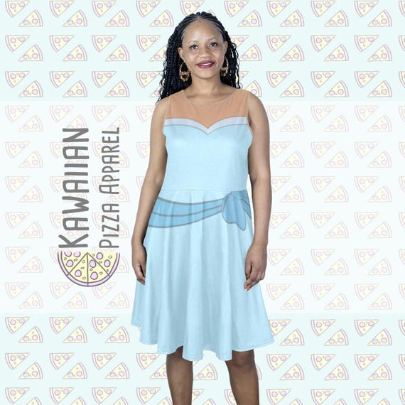 Women's Tiana Blue Dress Inspired Skater Dress (Expanded Sizing)
