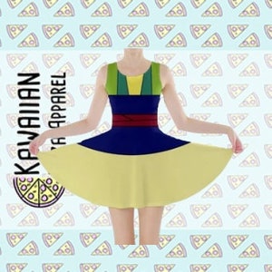 Women&#39;s Green Mulan Inspired Skater Dress
