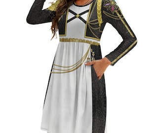 Rumi Inspired Long Sleeve Skater Dress with Pockets