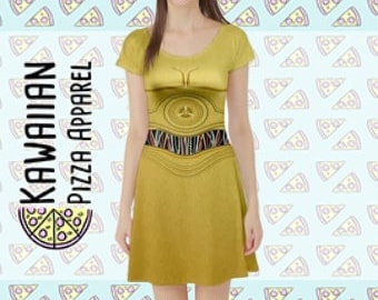 C3PO   Inspired Short Sleeve Skater Dress