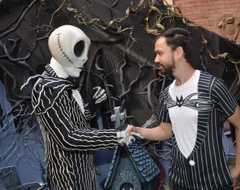 Men's Jack Skellington Inspired Short Sleeve Shirt