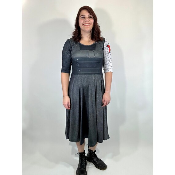 Bucky Inspired Half Sleeve A line Dress Etsy