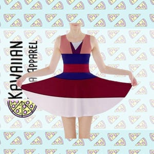 Women&#39;s Pink Mulan Inspired Skater Dress