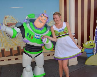 Women's Buzz Lightyear  Inspired Sleeveless Flare Dress