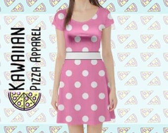 Minnie Inspired Short Sleeve Skater Dress