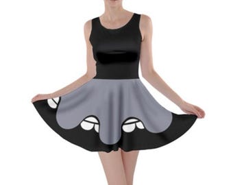 Vestido feminino estilo skatista inspirado na Minnie e no barco a vapor