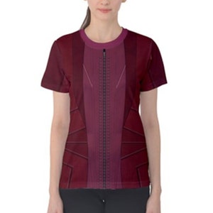 Women&#39;s Wanda Scarlet Witch Inspired ATHLETIC Short Sleeve Shirt