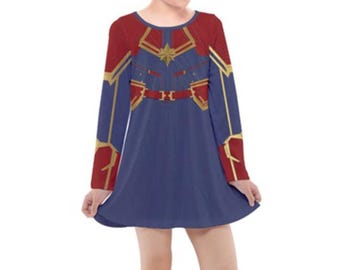 Vestido de manga larga inspirado en el Capitán Danvers