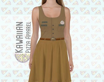 Vestido feminino estilo patinadora inspirado na Jungle Skipper