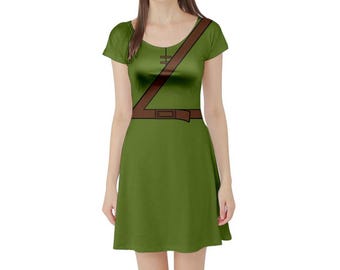 Robin Hood Inspired Short Sleeve Flare Dress