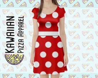 Minnie Inspired Short Sleeve Skater Dress